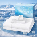 Bedsure Cooling Sheets Queen Size, Cooling Bed Sheets for Hot Sleepers, Chill Cool Sheet, Deep Pocket Up to 18 Inches, Soft & Breathable Queen Sheet Set, 4 Pieces, White