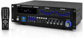 Pyle Bluetooth Hybrid Home Amplifier - 6-Channel 2000W Rack Mount Power Amplifier Receiver w/ Radio - Dual 10 Band EQ, Karaoke Microphone x2, USB, RCA, COAX, OPT, DVD Inputs, HiDef Input and Output