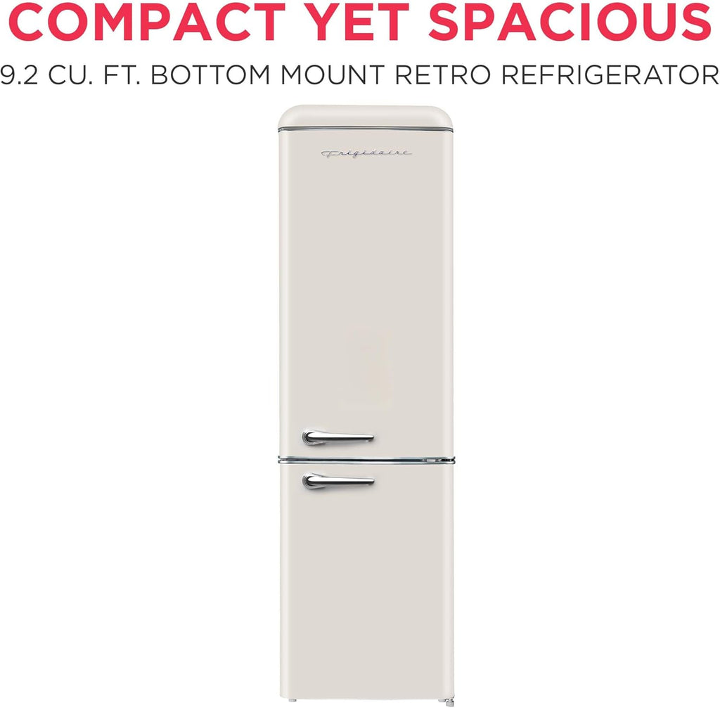 Frigidaire Retro 9.2 Cubic Foot Fridge with Bottom Mount Freezer, 9.2 cu. ft, Vanilla