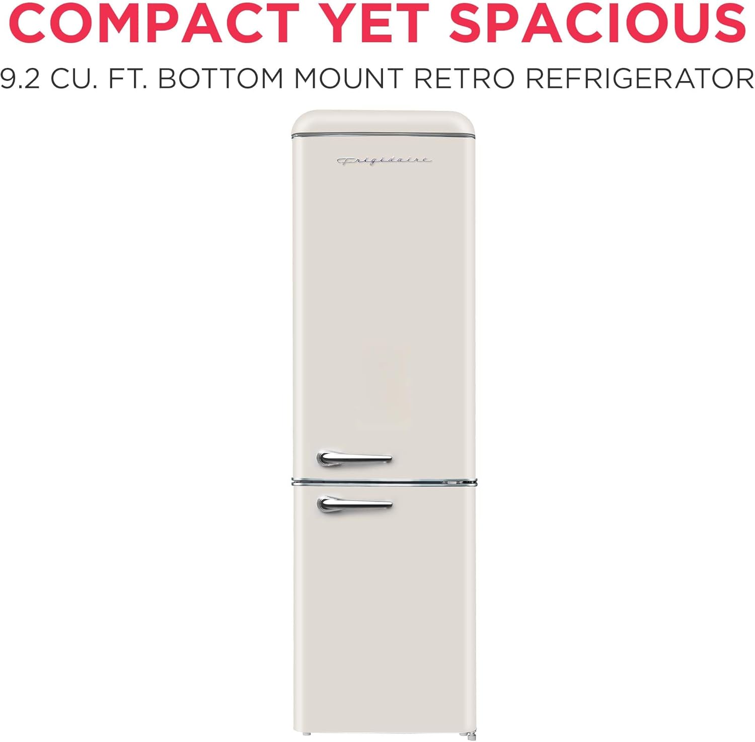 Frigidaire Retro 9.2 Cubic Foot Fridge with Bottom Mount Freezer, 9.2 cu. ft, Vanilla