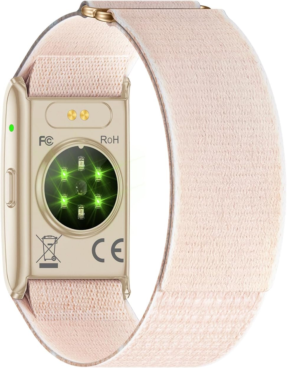 Innovative Design Smart Bracelet with Tiny LED Screen, 50+ Days Ultra-Long Battery Fitness Tracker, 24/7 (STEP/HR/SpO2) Monitor, AI Analysis & Free App – Health Tracker for IOS & Android (Rose Gold)