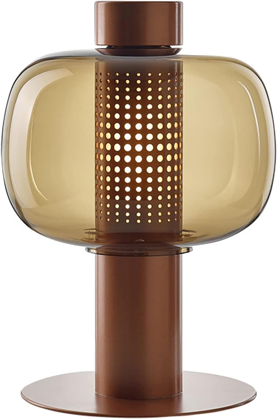 Modern Amber Glass Table Lamp Glass Shade Gold Base Desk Lamp Minimalist Design Living Room Bedroom Office Coffee Shop Dimmable LED Light Decor Ambient Lighting