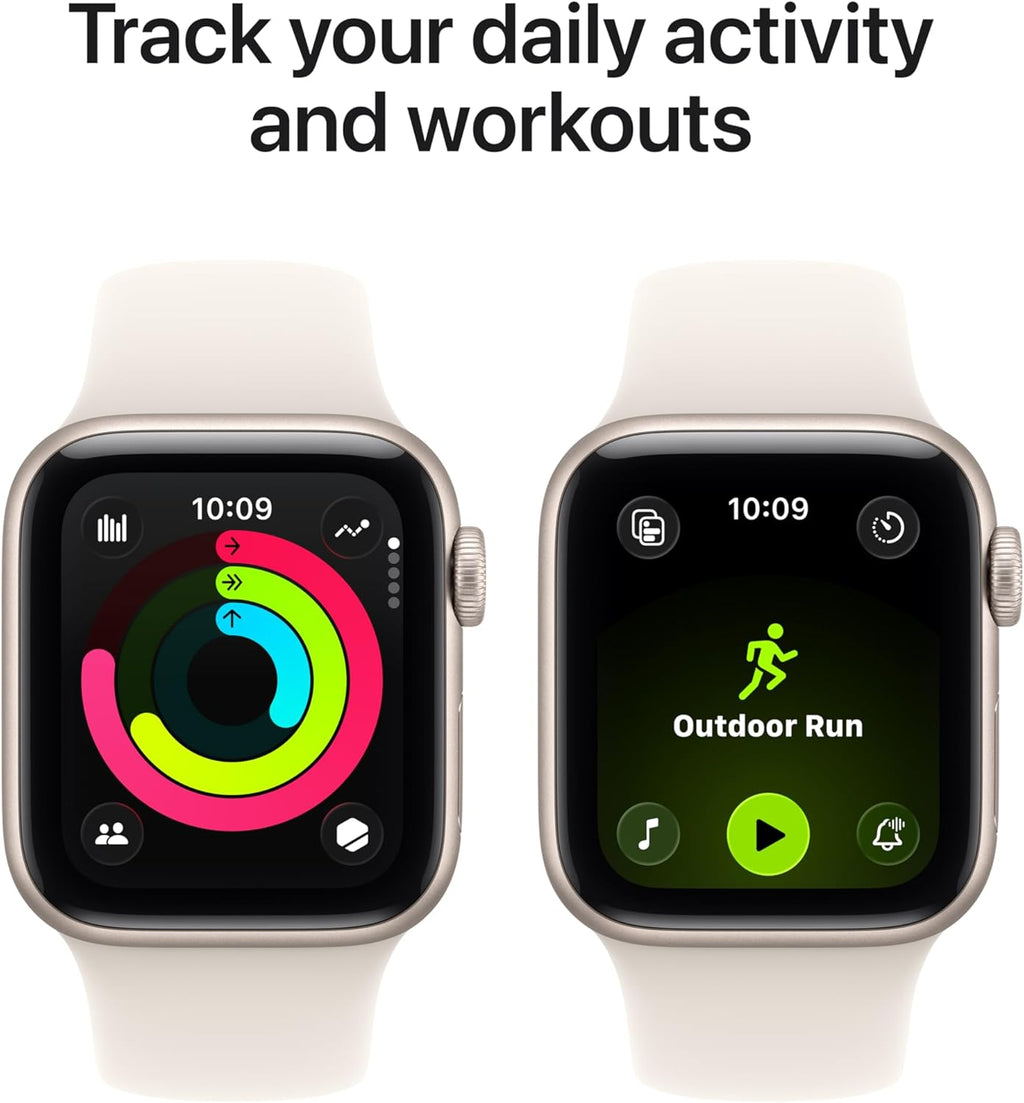 Apple Watch SE 3 GPS 40mm Smartwatch with Starlight Aluminum Case with Starlight Sport Band - S/M. Fitness and Sleep Trackers, Heart Rate Monitor, Always-On Display, Water Resistant