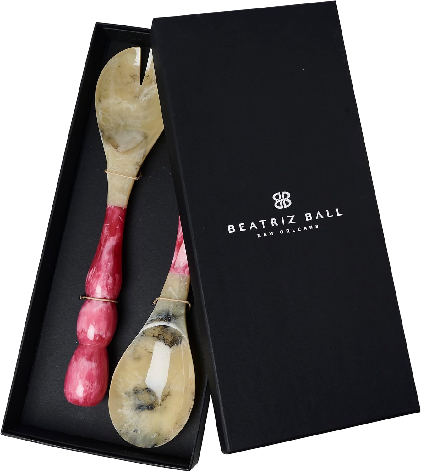 Beatriz Ball RESIN Rio Bubble Salad Servers (Red) – Hand-Poured, Stylish, Lightweight & One-of-a-Kind Artisanal Serveware
