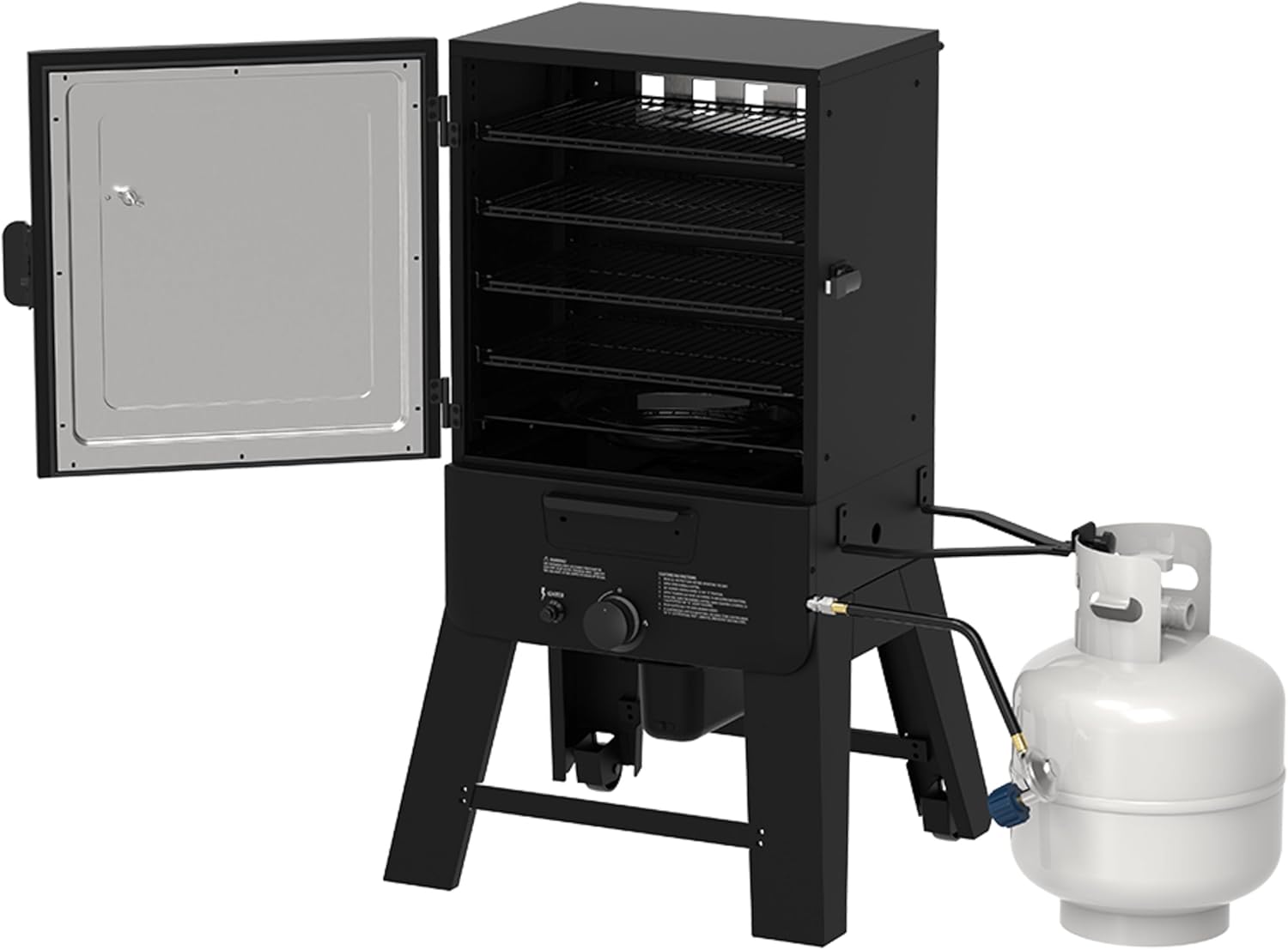 Pit Boss 30‑Inch Gas Vertical Smoker – 983 Sq. In. Cooking Surface, 12,500 BTU Dual‑Burner System, 100–300°F Temperature Range with Adjustable Racks & Wood Smoke Tray