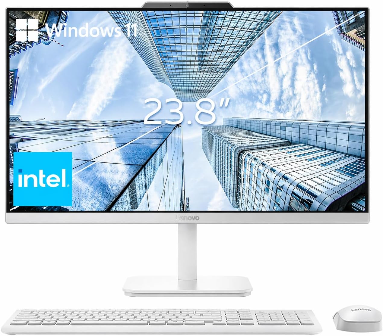 Lenovo 24" FHD All-in-One Desktop Computer for Home & Office, Intel Processor, 16GB RAM, 256GB PCIe SSD, HDMI, Bluetooth 5.2, Business AIO, Vent-Hear, Wireless KB & Mouse, Win 11