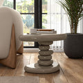 24/7 Shop at Home Kavren Modern 22-inch Oval Glossy Pedestal End Table, Stone Shape Living Room Furniture for Small Space, Dark Brown