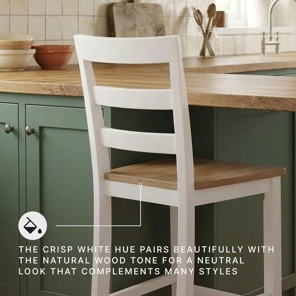 Signature Design by Ashley Gesthaven Solid Wood Frame Counter Height Barstool, Set of 2, White/Natural