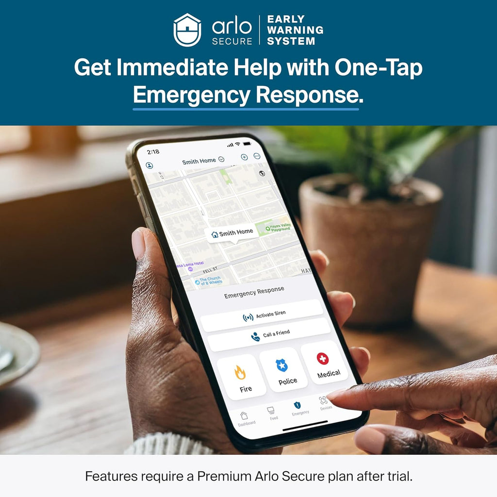 Arlo Pro Security Camera 2K HDR (6th Gen, 2025 Release) - Wireless Outdoor Camera, Rechargeable Removeable Battery, Emergency Response, 1-Month Trial of Secure Plan, 4 Cam, White, Motion Alert