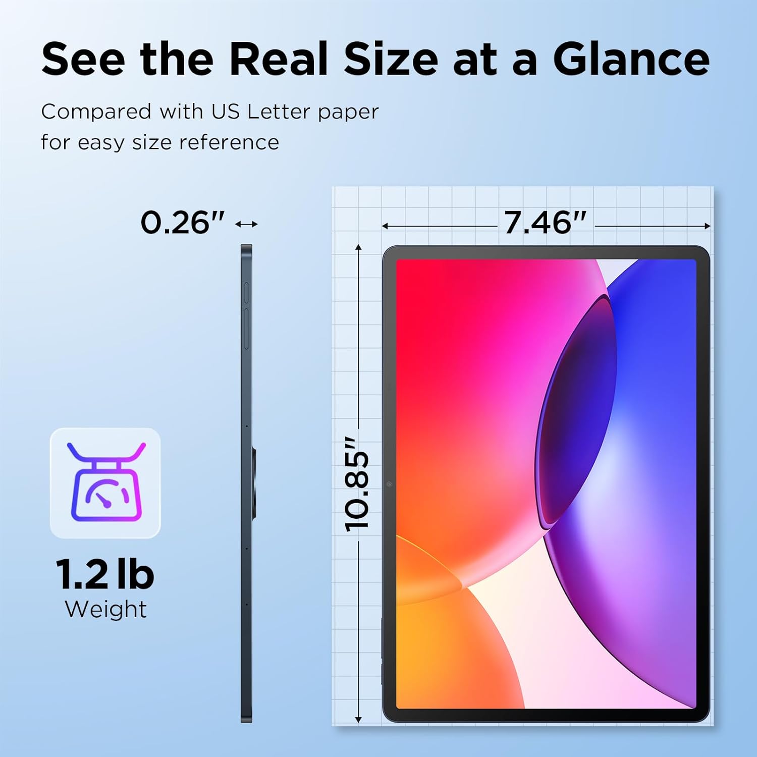 TCL TAB A1 Plus Android Tablet, 12.2” 2.4K 120Hz Display, 16GB RAM (6GB+10GB), 128GB Storage, AI Tools, 8000mAh Battery, Android 16, Quad Speakers, Tablet for Work, Study & Entertainment