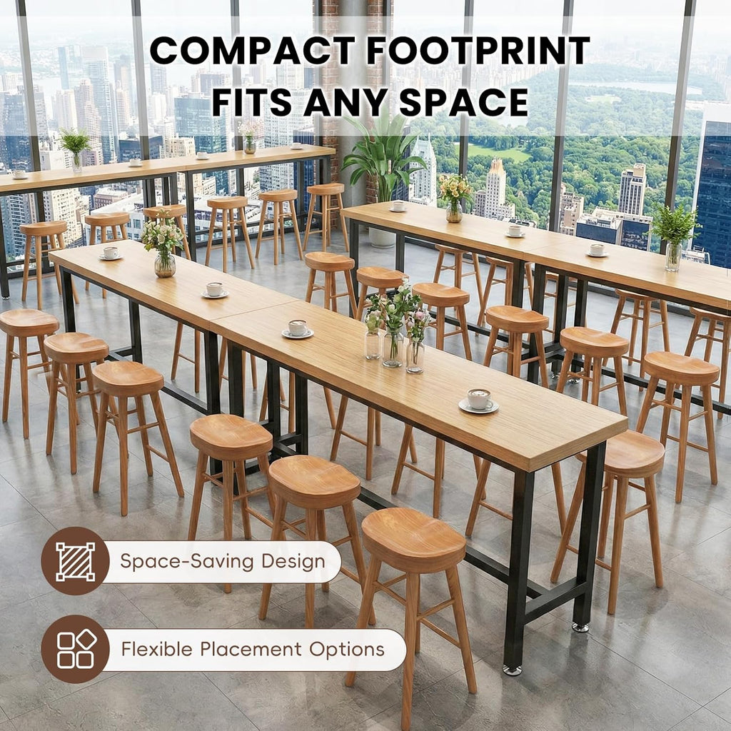 Bar Table Industrial Kitchen Dining Counter Height Table Rectangular High Top Pub Table with Sturdy Metal Legs for Small Space Living Room Coffee Shop