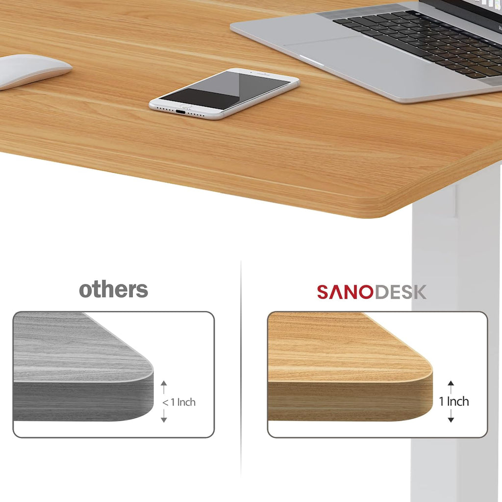 SANODESK Whole-Piece Particle Board Table Top for Standing Desk and Home Office Desk DIY, 55x28x1 Inch Maple Desk Top