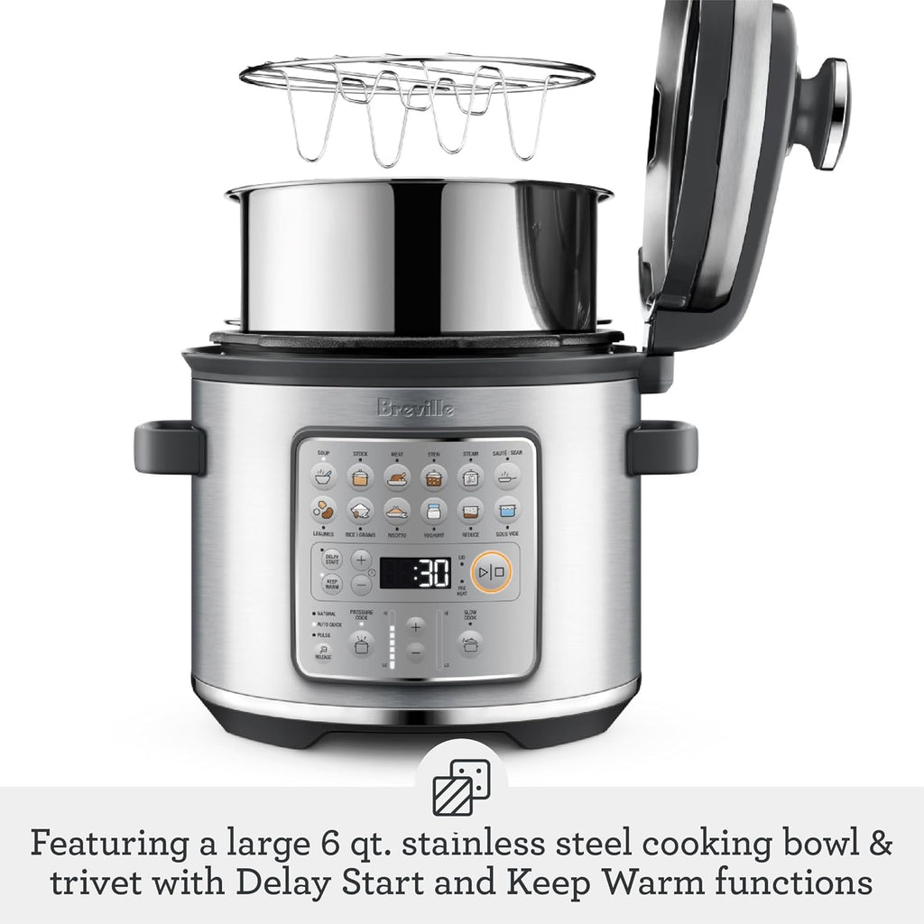 Breville Fast Slow Go Pressure Cooker BPR680BSS, Brushed Stainless Steel