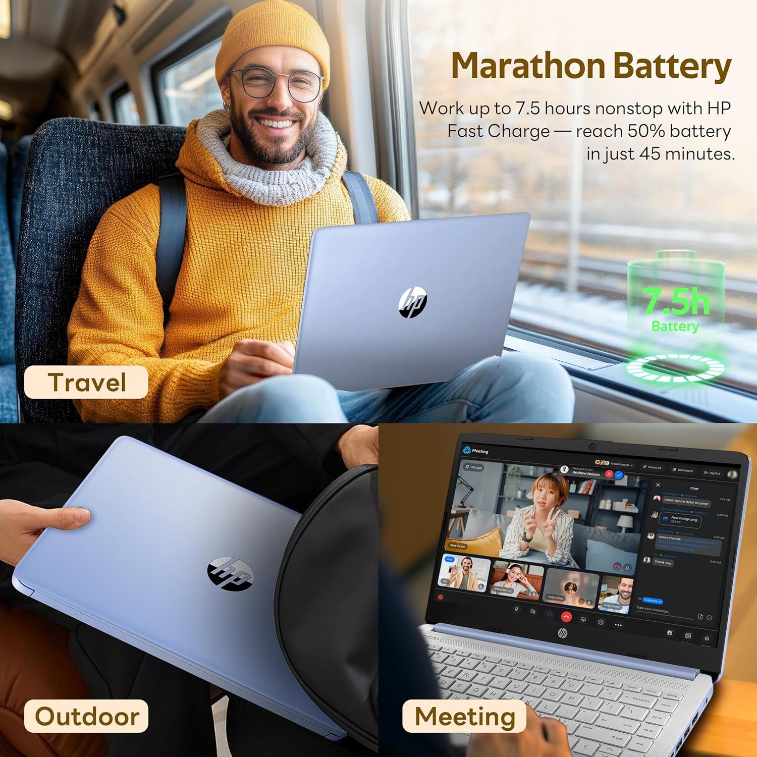 HP Stream 14" HD Student&Business Laptop with AI Copilot, Intel Processor N150, 4GB RAM, 1.12TB Storage (128GB UFS + 1TB Docking Station), 1 Year Office 365, 720p Webcam, Win 11, Sky Blue