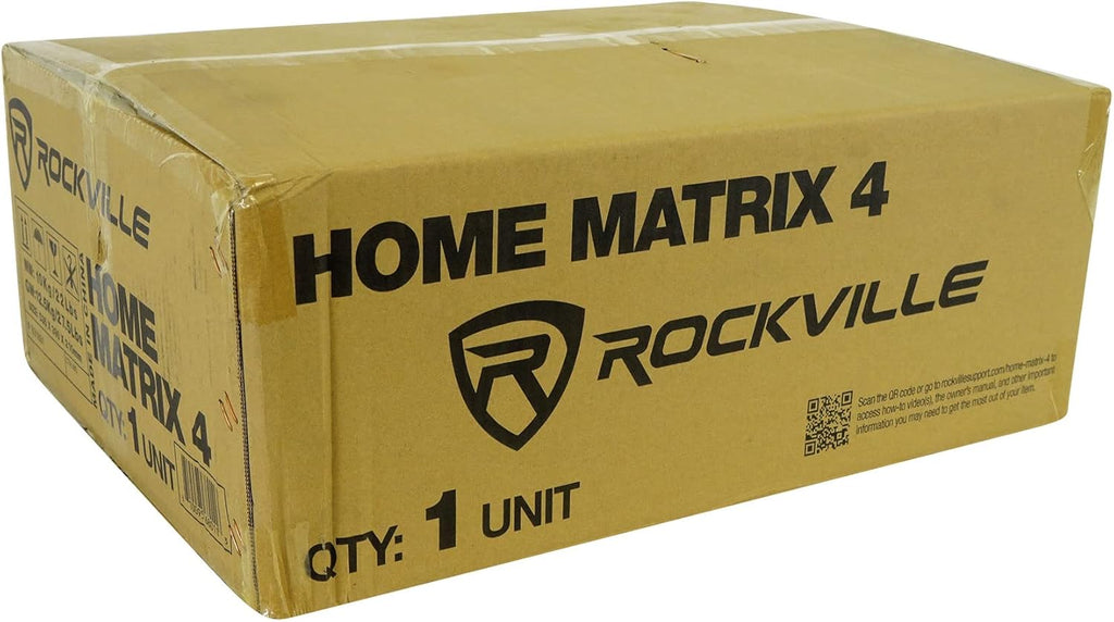 Rockville Home Matrix 4 600W Multi Room Receiver/Amplifier, 8-Channel (4 Zones), Bluetooth, USB, Optical, Coaxial, RCA, Mic Inputs