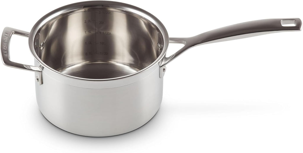 Le Creuset Stainless Steel Classic 3-Ply Saucepan, 3qt
