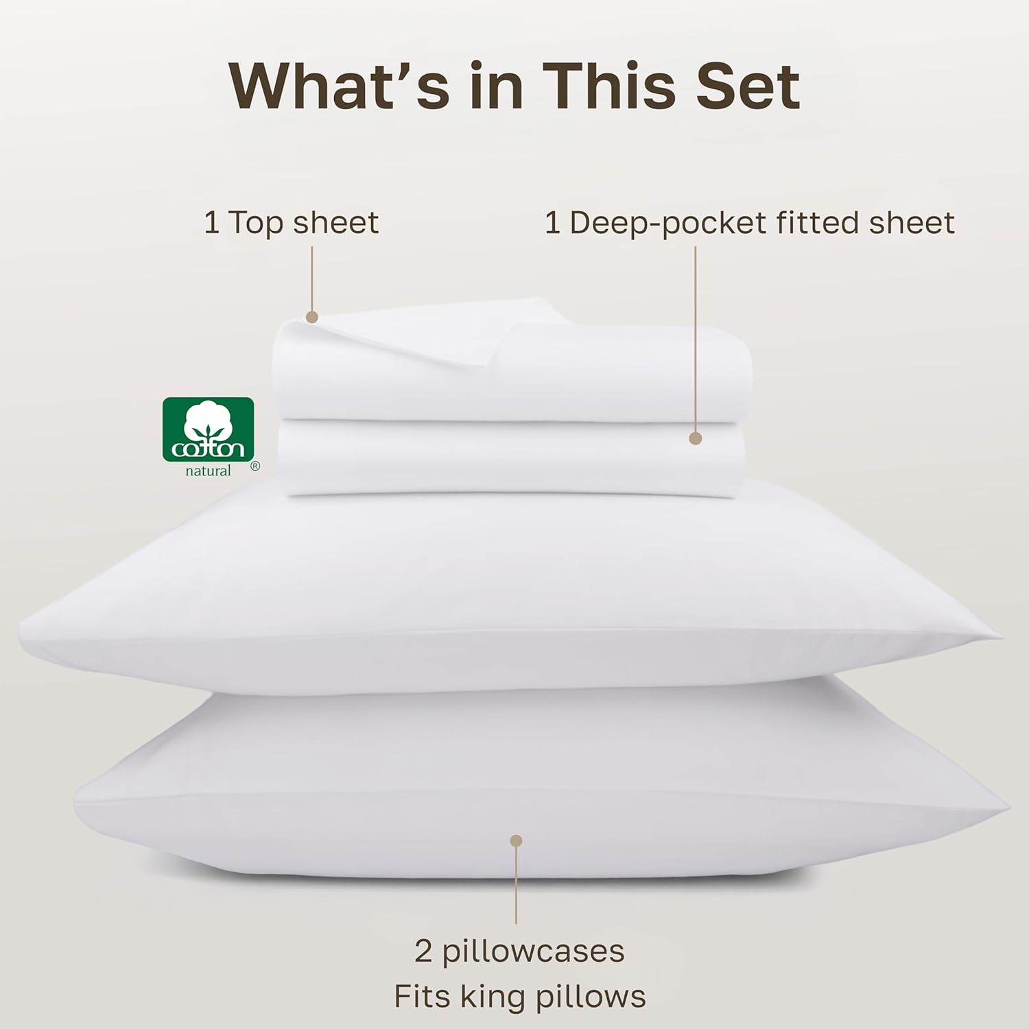 California Design Den California King Sheet Sets - 1000 Thread Count Sateen Sheets, Thick and Natural 100% Cotton, Deep Pockets, Durable Bedding Set - White