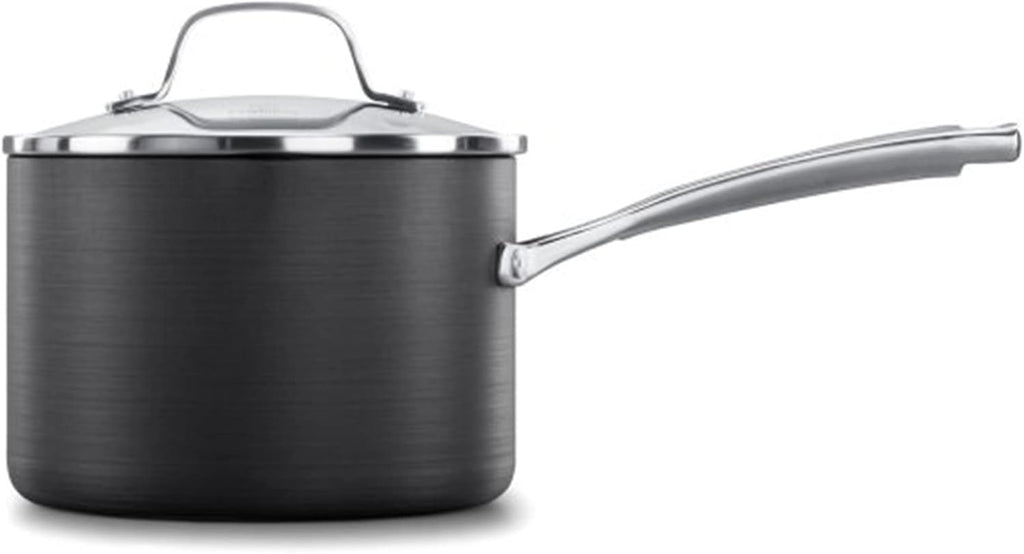 Calphalon Classic 3.5 Quart Sauce Pan with Lid, Hard Anodized Nonstick Cookware, AquaShield Technology, Dishwasher and Oven Safe