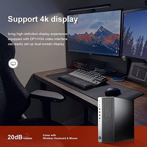 HP Elitedesk 800 G3 SFF Desktop PC - Intel i7-6700,32GB DDR4,1TB NVMe SSD + 2TB HDD, AX200 Wi-Fi 6,Dual 24-Inch Monitors, Wireless Keyboard and Mouse,Win 11 Pro (Renewed)