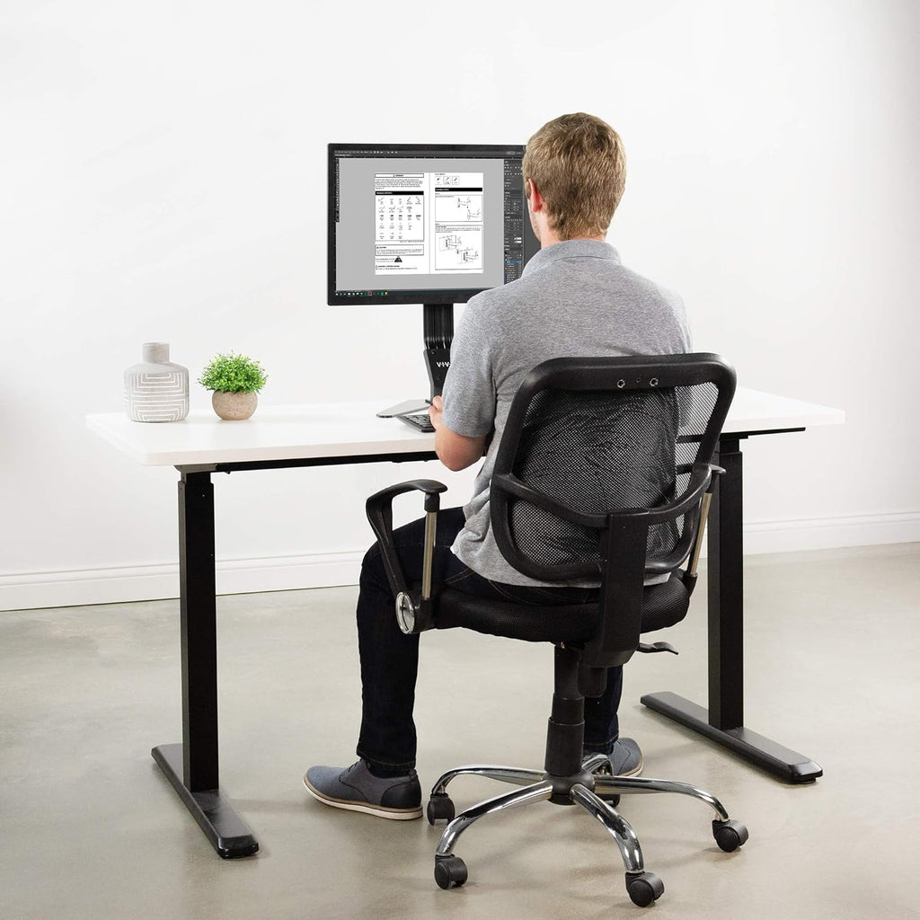 VIVO White 60 x 24 inch Universal Solid One-Piece Table Top for Standard and Sit to Stand Height Adjustable Home and Office Desk Frames, DESK-TOP60W