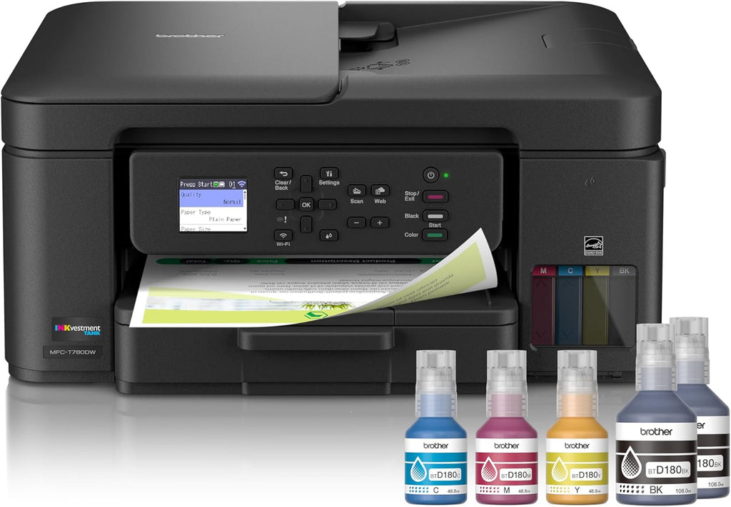 Brother INKvestment Tank 780 Wireless Color Inkjet All-in-One Printer with Duplex Printing | Includes up to 3 Years of Ink in-Box(1) and a 3-Year Limited Warranty(2) (MFC-T780DW)
