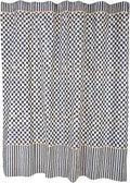 MACKENZIE-CHILDS Fabric Shower Curtain, Decorative Bathroom Shower Curtain with Eyelet Hang Holes, 72 Inches by 72 Inches, Black-and-White Courtly Check