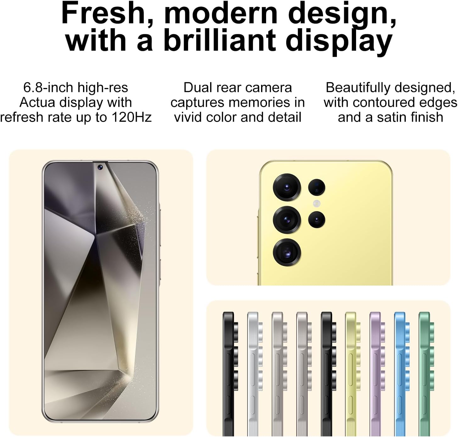 Unlocked Android Cell Phones, X25 Ultra 5G Mobile Phones, Unlocked Smart Phone, 8GB+256GB, 48MP+108MP Camera, 6.8" HD Display, 6800 mAh Battery, Dual SIM/US Version (Bell Gold)