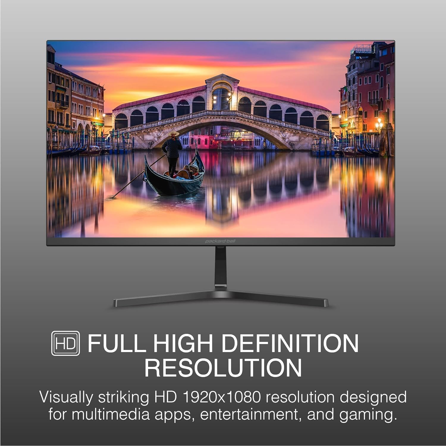 Packard Bell airFrame 24" FHD Monitors + Wireless Keyboard & Mouse, VESA Mount Compatible, HDMI/VGA, Tilt, Slim Bezel, for Home, Office, Light Gaming – 2 Pack