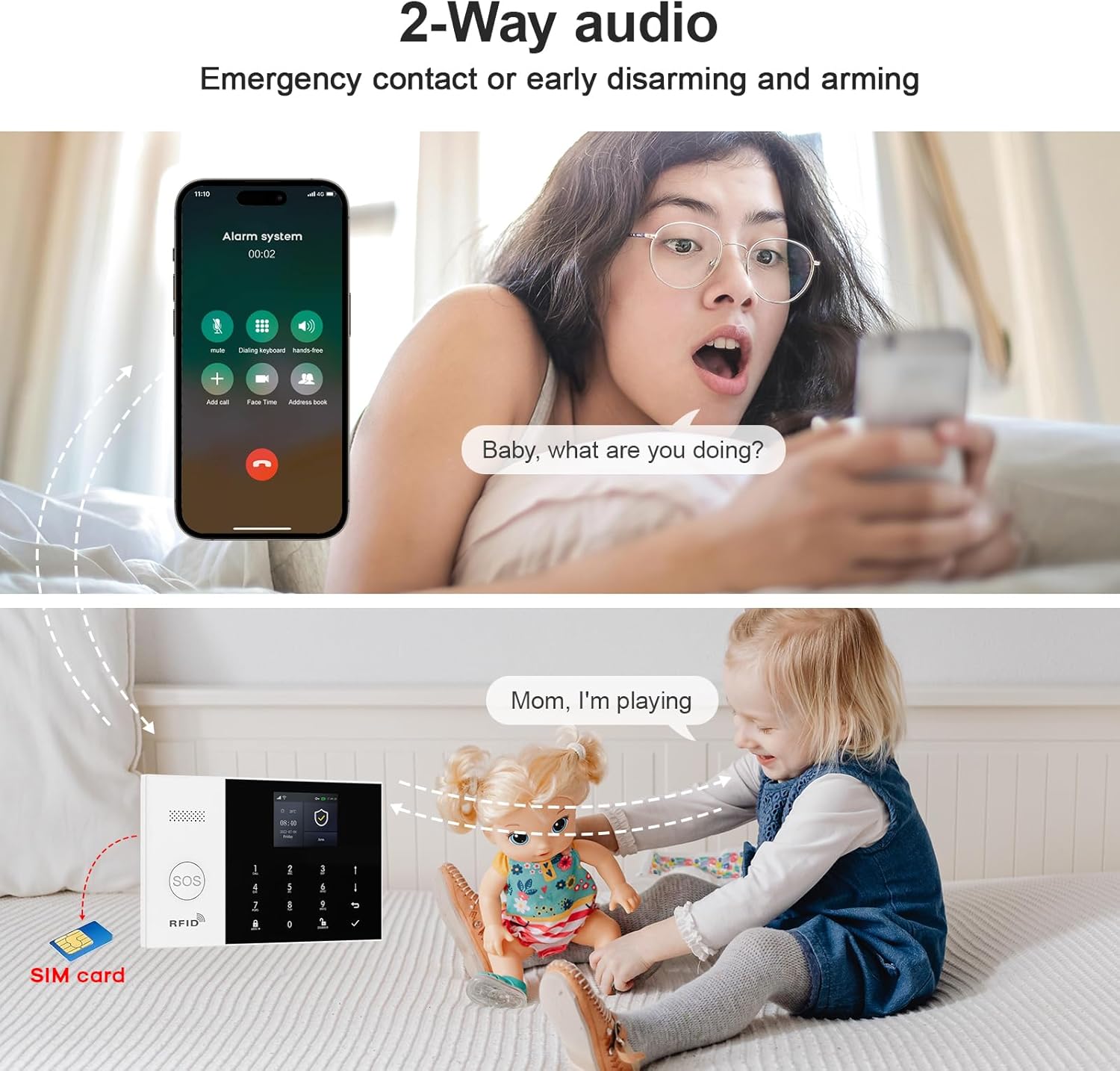 Alarm System for Home Security,24Pcs WiFi+GSM/4G No Monthly Fee Wireless Security System, Phone App Control,Real-Time Alert,Auto Alarm Dial,Compatible with Alexa & Google,No Monthly Fee