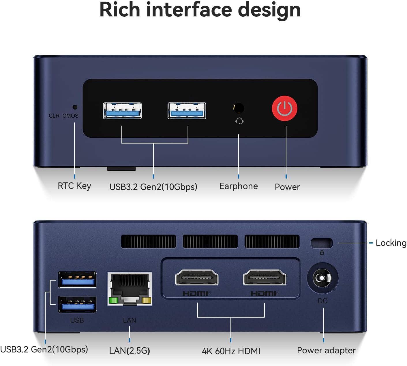 Beelink Mini S12 Mini PC, 12th Intel Alder Lake- N95 (4C/4T, up to 3.4GHz), 8GB DDR4 256GB M.2 SSD, Mini Desktop Computer Support 4K@60Hz Dual Display/WiFi 6/BT5.2/USB 3.2/2.5GB LAN for Home/Office
