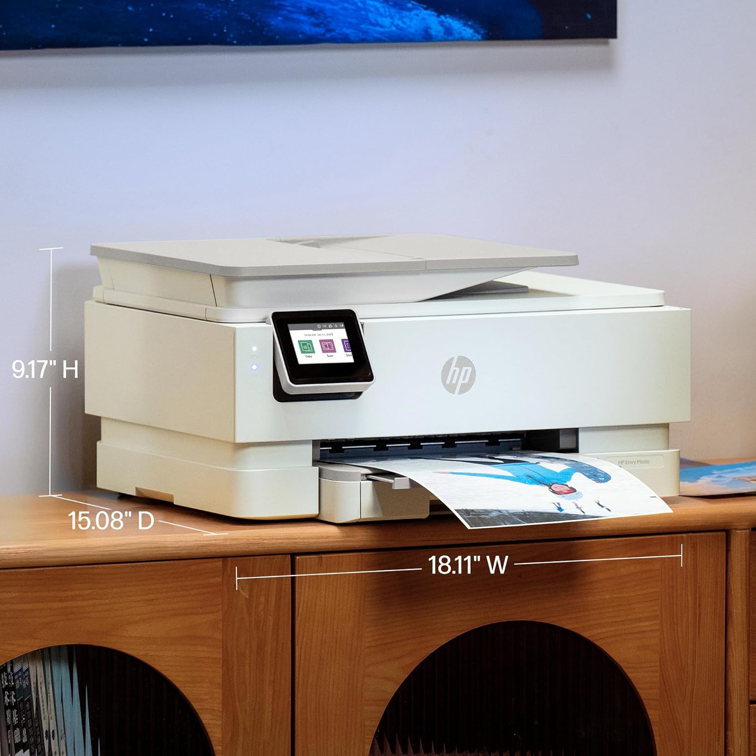HP Envy Photo 7975 Wireless Color Inkjet Photo Printer, Print, scan, Copy, Easy Setup, Mobile Printing, Best-for-Home, 3 Month Instant Ink Trial Included, AI-Enabled (B63K3A)