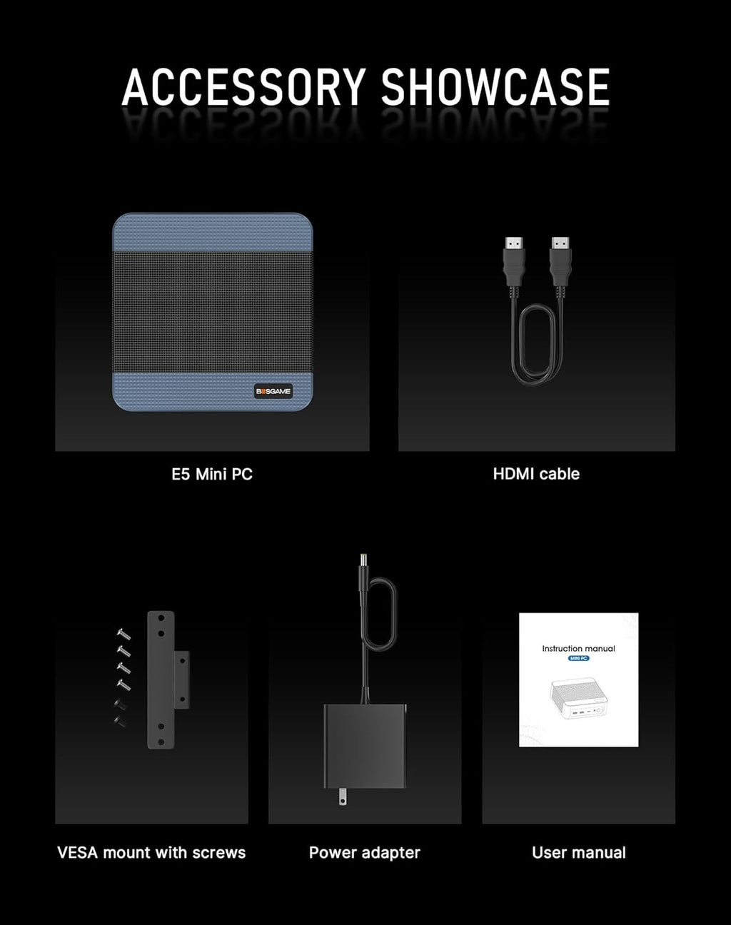 BOSGAME E5 Multi-Functional Mini PC, Ryzen 3 5300U 4C/8T, 11 Pro Dual LAN 2.5GbE Desktop Computers, 16GB DDR4 1TB PCIe SSD, Triple Displays 4K 60Hz, HDMI 2.0, DisplayPort, USB-C, Wi-Fi 5, BT 5.0