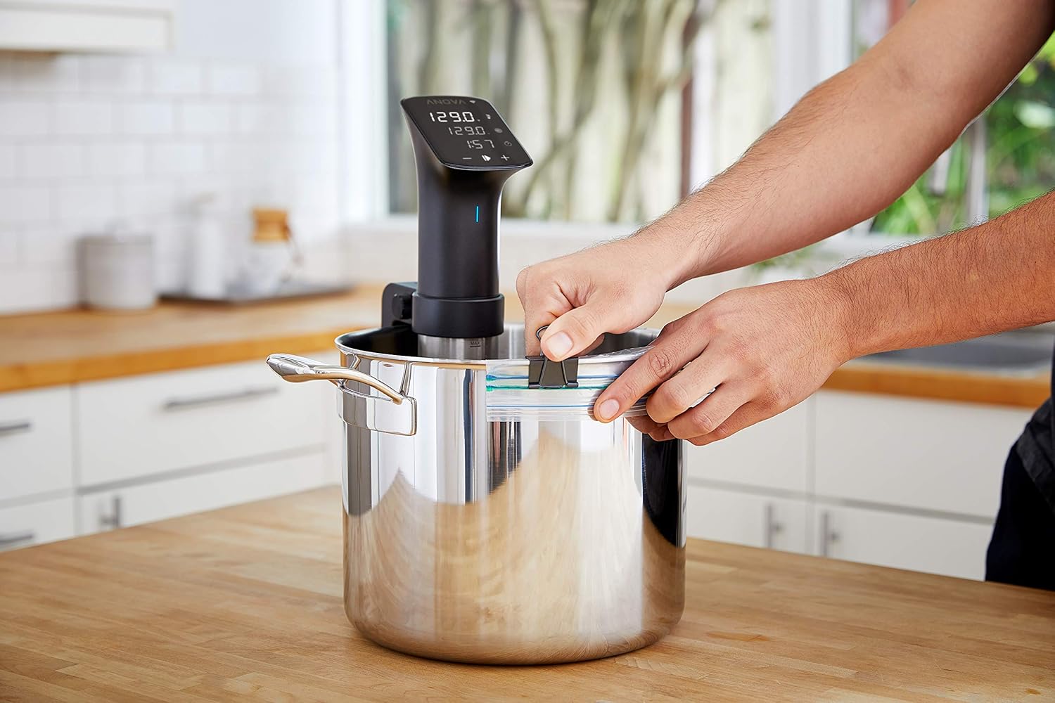 Anova Culinary Sous Vide Precision Cooker Pro, 1200 Watts, Black and Silver