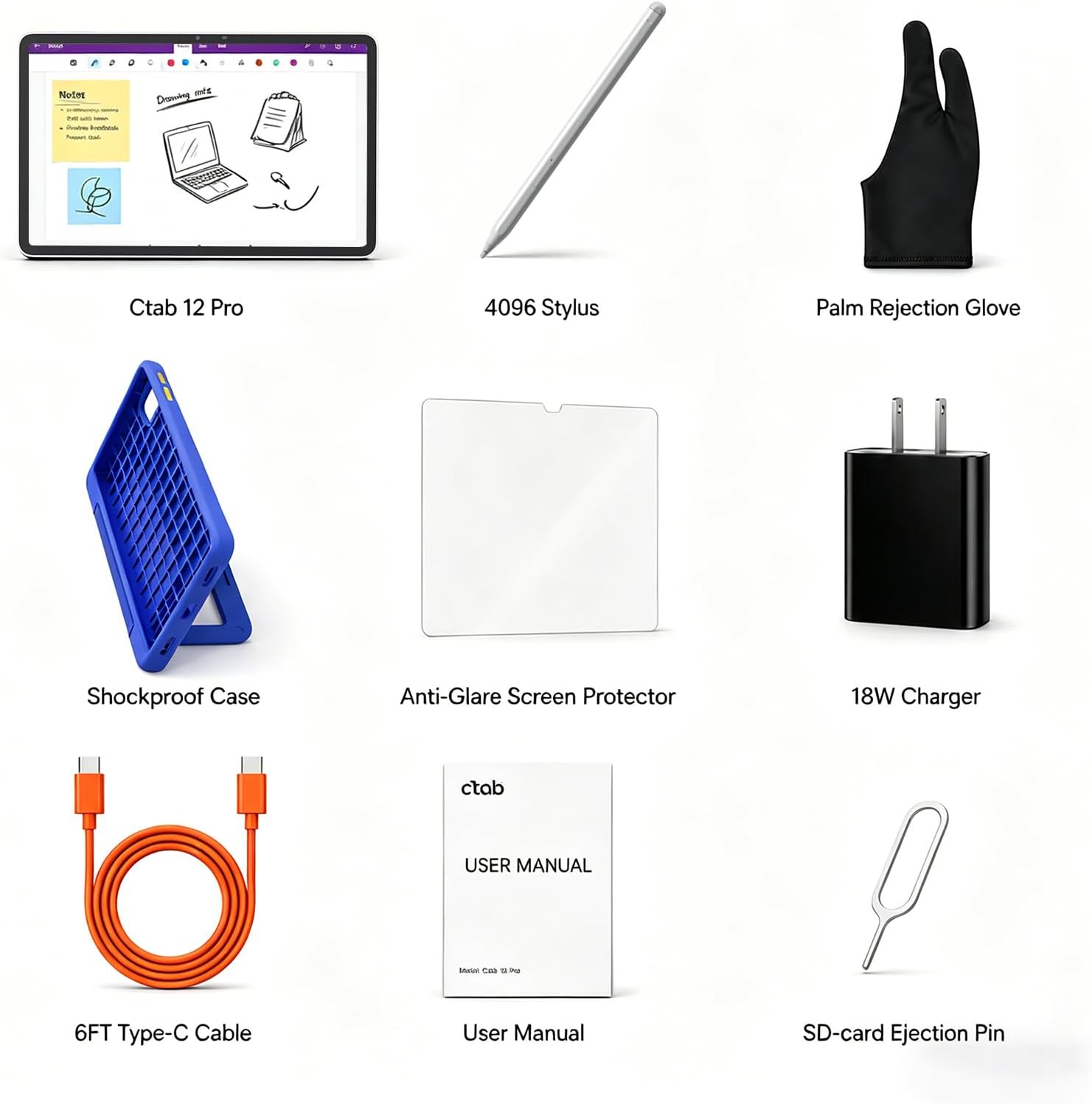 12-Inch Standalone Drawing Tablet No Computer Needed: 4096-Level Stylus Digital Art Tablet with Anti-Glare Screen, 16GB RAM, 256GB Storage, 8000mAh, Android 15 – for Beginners, Artists, Students