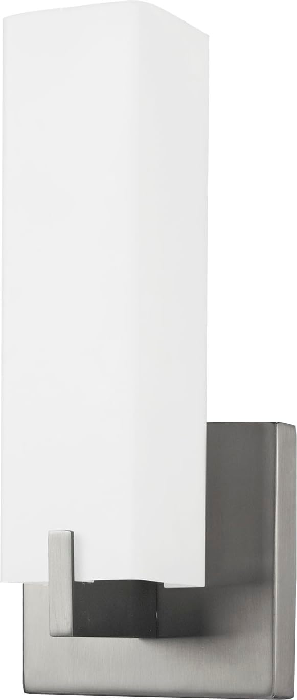 Kuzco Lighting Stratford 12" Wall Sconce | Brushed Nickel Finish | Matte Opal Glass Diffuser | Modern LED Indoor Light | Made of Aluminum and Glass | 11.5"H x 2.75"W x 3.75"E | 601485BN-LED