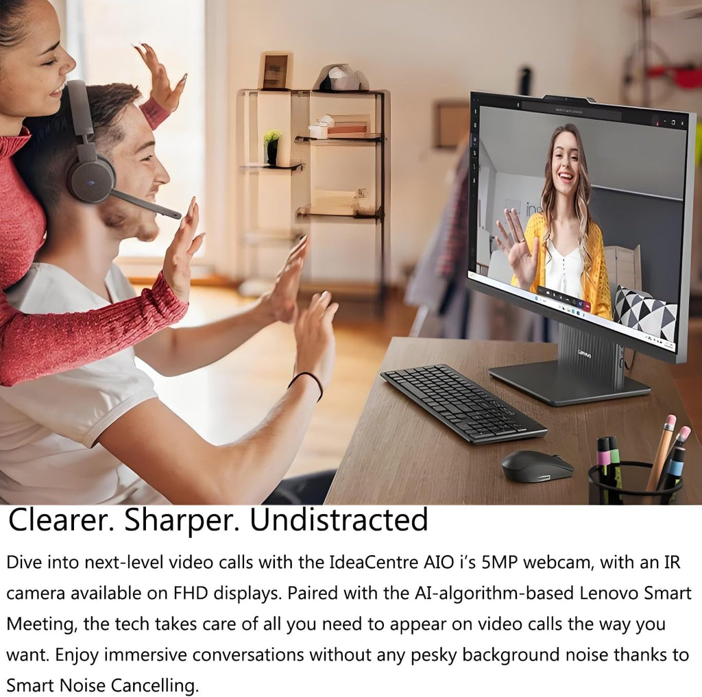 Lenovo IdeaCentre 27" All-in-One Desktop PC, Intel Core i7-13620H 10-Core 4.9GHz, 8GB DDR5 RAM, 512GB PCIe SSD, 5MP Webcam, Harman Audio, WiFi 6, Windows 11 Pro, Luna Grey AIO 27