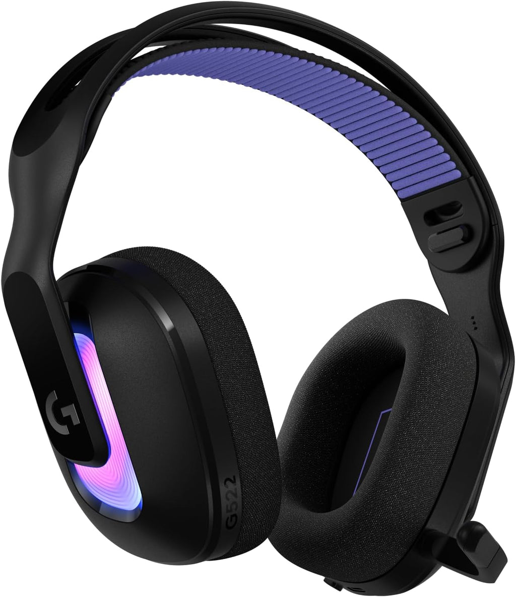 Logitech G522 Lightspeed Wireless Gaming Headset, Full-Band Mic, Advanced Audio, Tri-Connect (Lightspeed, Bluetooth, USB A to C), LIGHTSYNC RGB, for PC & Nintendo Switch/Switch 2 – Black