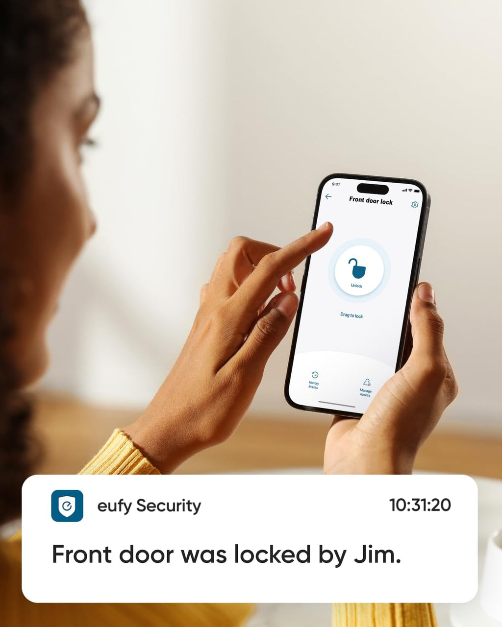 eufy Security Smart Lock C220, Fingerprint Keyless Entry Door Lock, Built-in Wi-Fi, App Remote Control, Front Door Smart Deadbolt, IP53 Waterproof, 8-Months Battery, Nickel