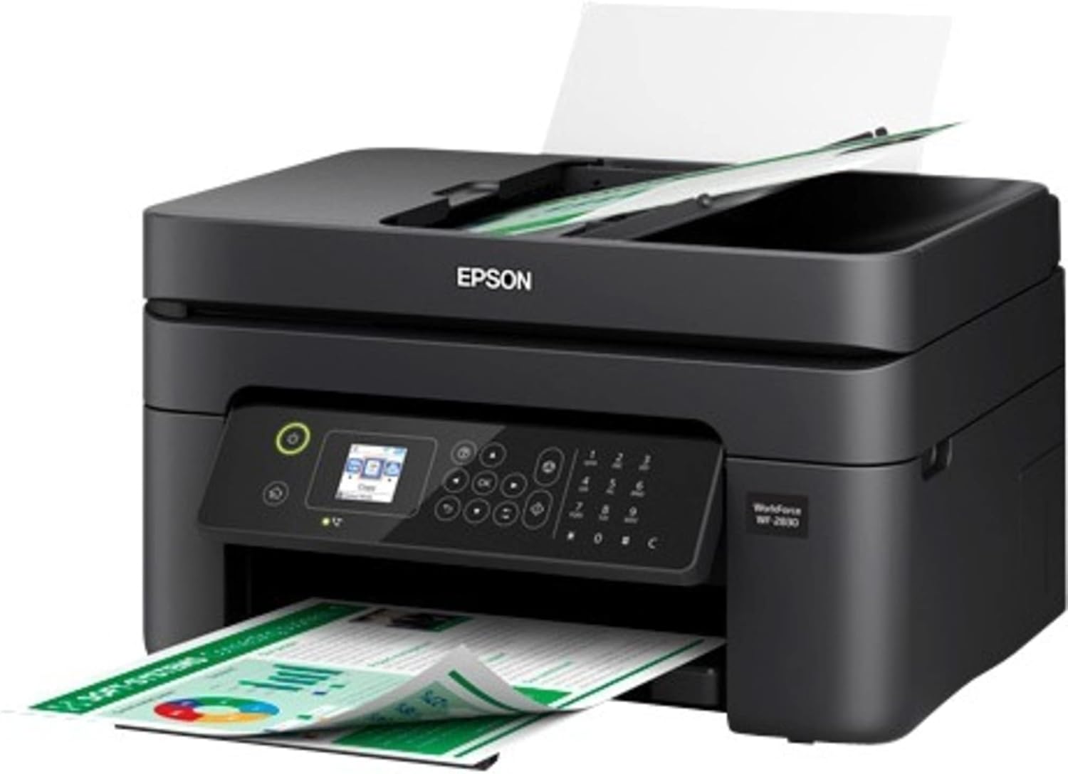 Epson Workforce WF-2930 Wireless All-in-One Printer with Scan, Copy, Fax, Auto Document Feeder, Automatic 2-Sided Printing and 1.4" Color Display