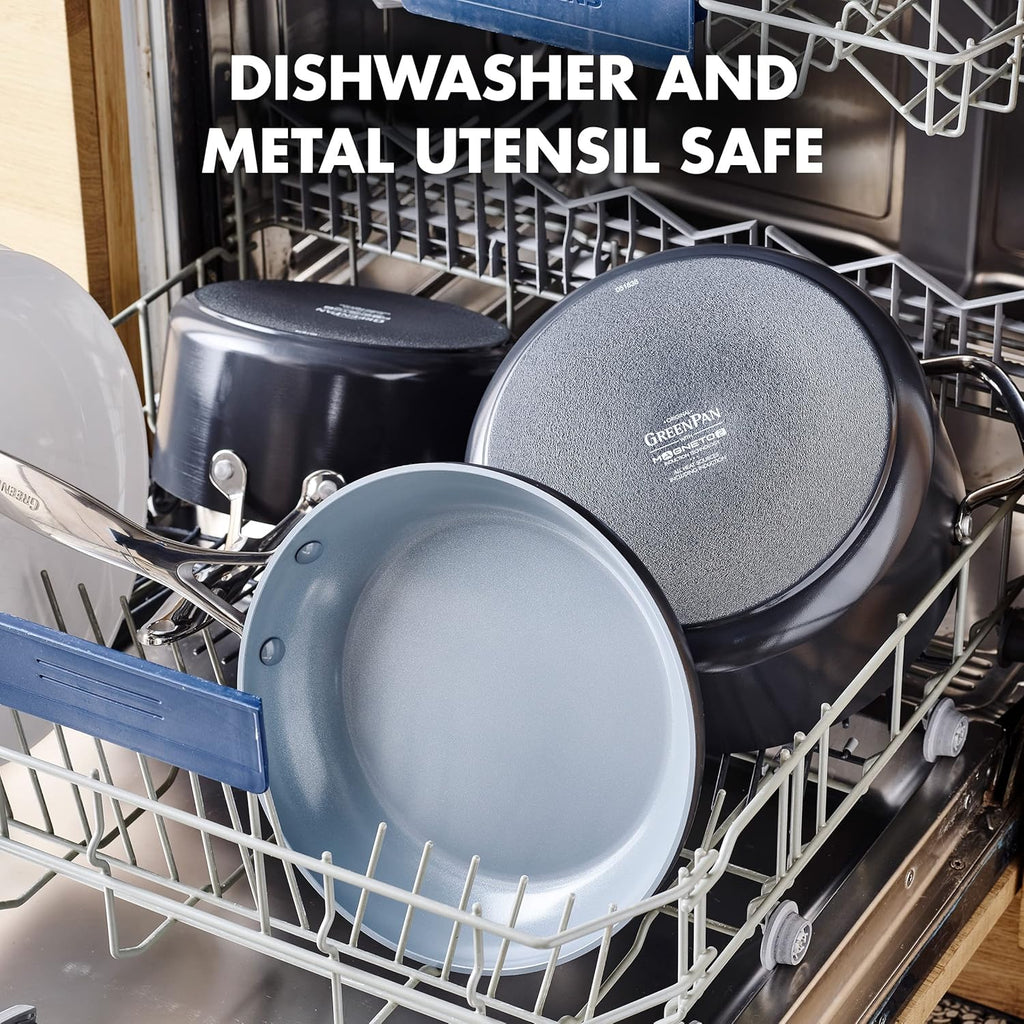 GreenPan Valencia Pro Ceramic Nonstick 1.66QT & 3.3QT Saucepan Pots with Lids Set, Hard Anodized PFAS-Free Cookware, Induction Ready & All Cooktops, Soup & Sauce, Dishwasher & Oven Safe to 600F, Gray