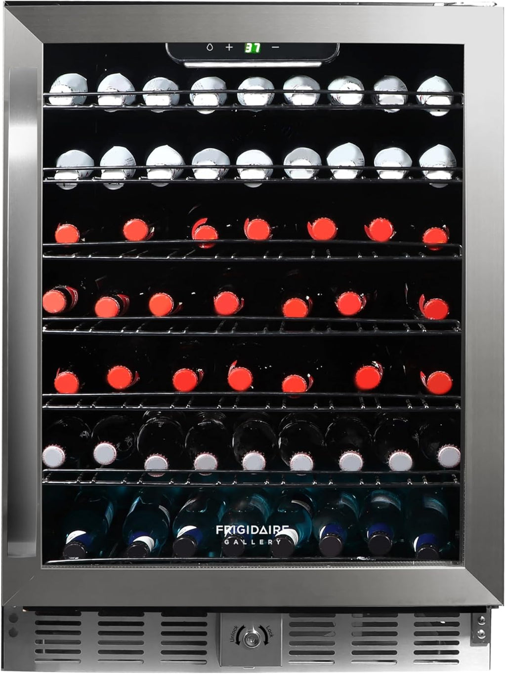 Frigidaire, 24" Wide 5.1 Cu Ft Capacity, Built-in Under Counter Beverage Fridge, Glass Front