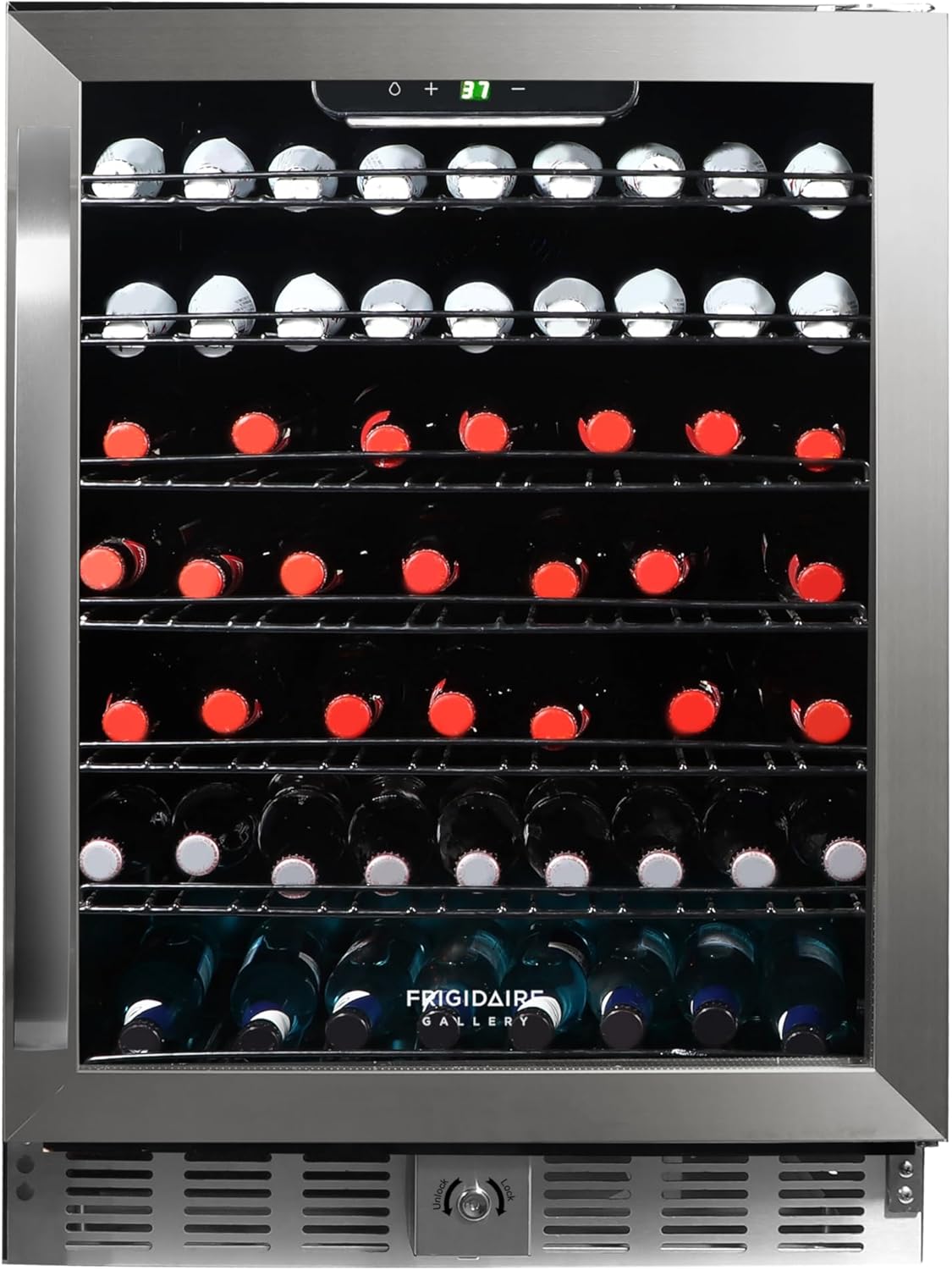 Frigidaire, 24" Wide 5.1 Cu Ft Capacity, Built-in Under Counter Beverage Fridge, Glass Front