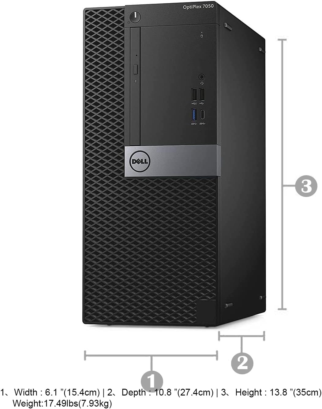 Dell 7050 Mini Tower Desktop Intel i7-7700 UP to 4.20GHz 32GB DDR4 New 1TB NVMe SSD + 2TB HDD USB Wi-Fi BT Wireless Keyboard and Mouse Win 11 Pro (Renewed)
