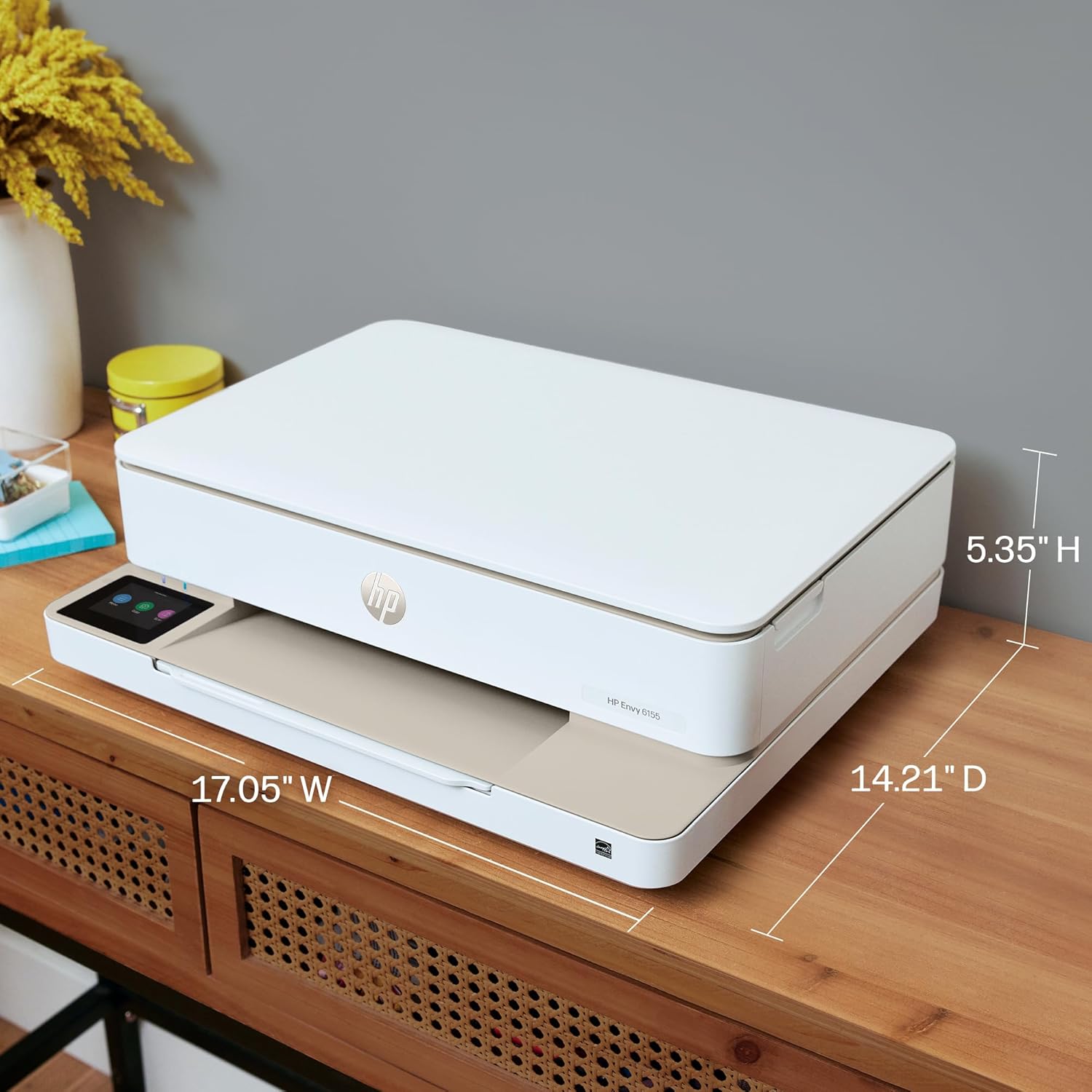 HP Envy 6155 Wireless All-in-One Color Inkjet Printer, Print, Scan, Copy, Duplex Printing Best-for-Home, 3 Month Trial of Instant Ink Included, AI-Capable (C2WR7A) Portobello