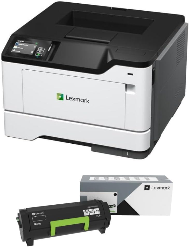 Lexmark MS531dw Monochrome Laser Printer, Duplex (2-Sided Printing), Energy Star, Up to 46 ppm, 2.8 inch, Color Touch Screen(38S0300) Bundle with 66S1000 Black 5K Yield Toner Cartridge