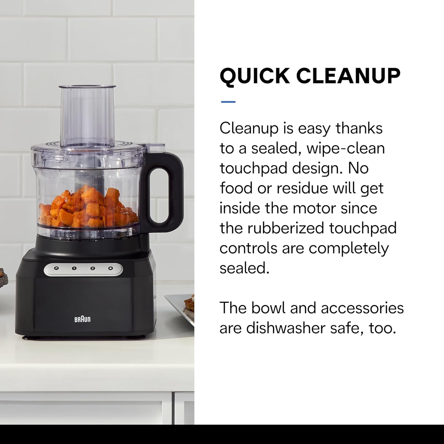 Braun FP3101BK Easy Prep 8-cup Food Processor, Black