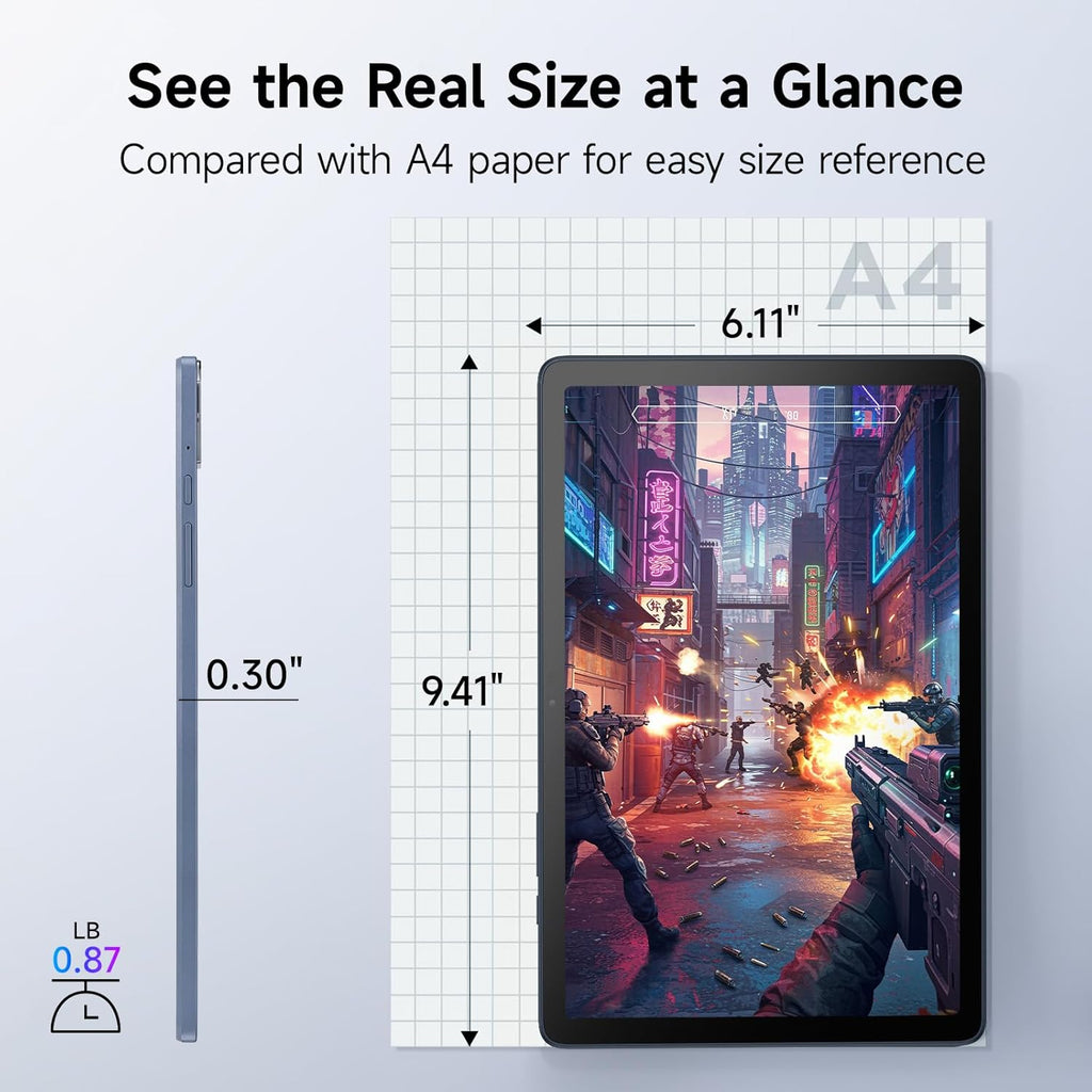 TCL TAB 10 Gen 4 Android Tablet, 10.1” FHD IPS Display, Octa-Core CPU, 12GB RAM (4GB+8GB), 128GB Storage, 6000mAh Battery, Android 15, Wi-Fi, Metal Body, Tablet for Students, Young Adults & Families