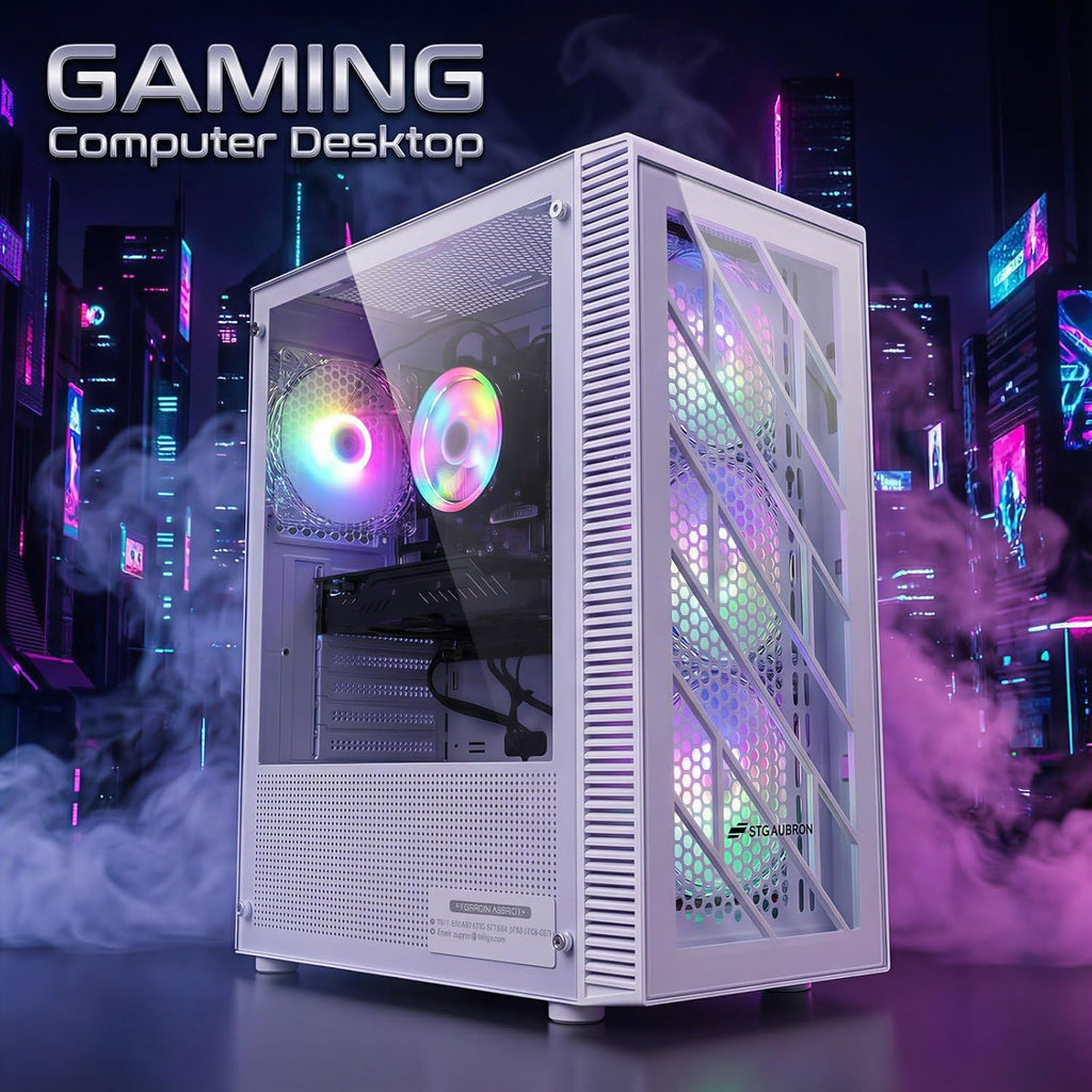 STGAubron Gaming PC Desktop Computer, 8th Gen Intel Core i7 up to 4.1G, GeForce GTX 1660S 6G, 16GB DDR4, 1T SSD, WiFi 6 & BT 5.2, RGB Fan x4, Windows 11 Home
