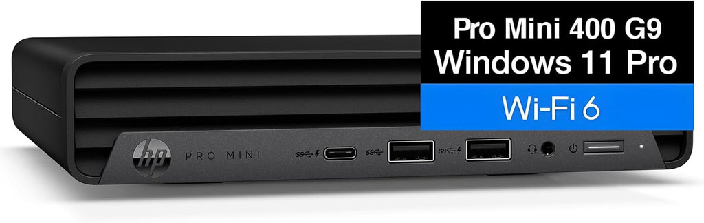 HP ProDesk 400 G9 mini PC, Intel Core i5-12400T, DDR4 RAM, PCIe SSD, Wi-Fi 6, triple display support, Windows 11 Pro