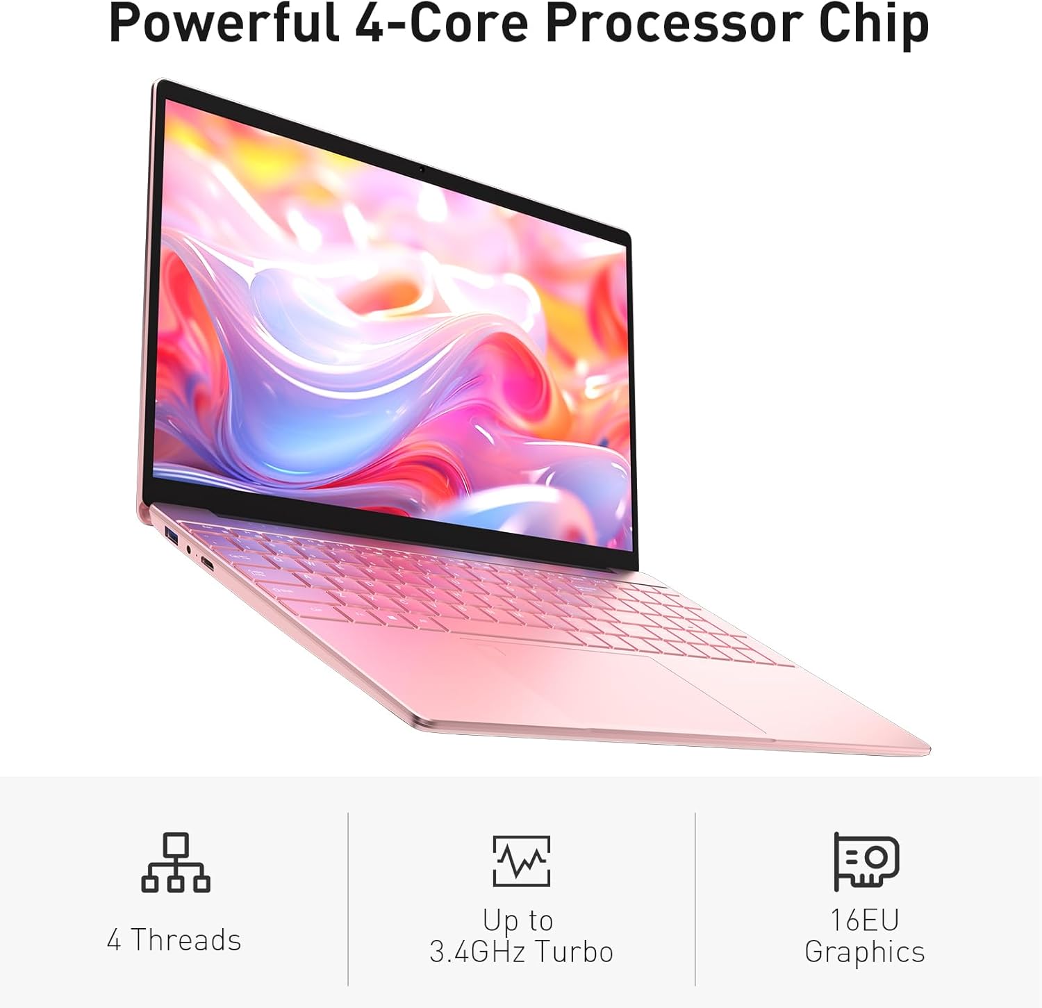 Auusda Business Laptop Computer for Work, Notebook PC for College Students, 15.6" FHD Display, 4-Core Processor, Backlit Keyboard, Fingerprint ID, Up to 10TB Storage, 32GB DDR4 RAM, 1TB NVMe, Pink